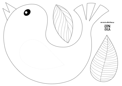 soubor s motivem ptáčka k vytištění dekorace na okna
