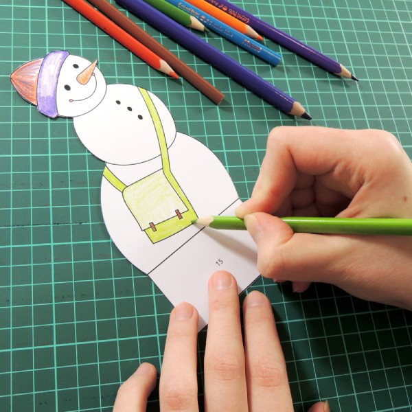 kreslení sněhuláků, adventní kalendář, vyrob si